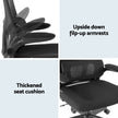Artiss Office Desk and Chair Set L Shaped Computer Desk 136cm with 2 Tier Storage Shelves, Ergonomic Mesh Office Chair with Adjustable Headrest, Flip-Up Armrests & Lumbar Support