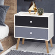 Artiss Bedside Table 2 Drawers - BONDS White