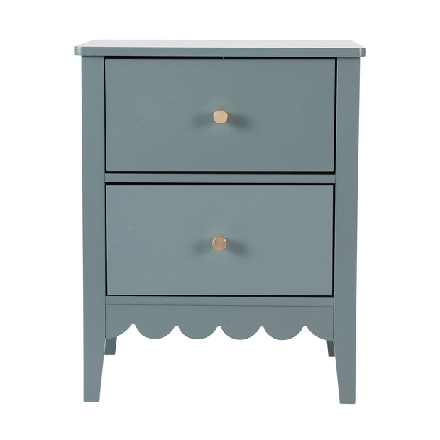 Artiss Bedside Table 2 Drawers Bedroom Storage Nightstand Green