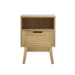 Artiss Rattan Bedside Table 1 Drawer with Shelf - REI Oak