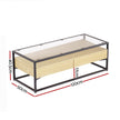 Artiss Coffee Table 2 Drawers Glass Tabletop Pine
