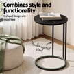 Artiss C Shaped End Table Set of 2 Coffee Table Side Table Round Black