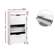 Artiss 2x Shoe Cabinet Organiser 3 Flip Drawer High Gloss White
