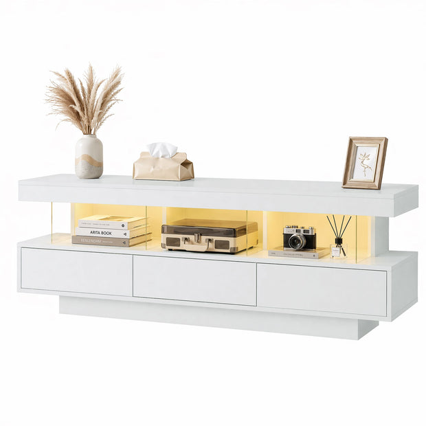 Artiss TV Unit LED 160CM Storage Drawer White