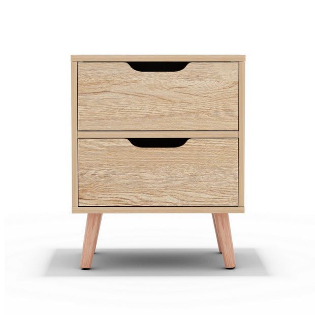 Artiss Bedside Table 2 Drawers Nightstand - BODEN Pine
