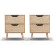 Artiss 2 x Bedside Table 2 Drawers - BODEN Pine