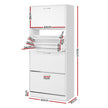 Artiss 2x Shoe Cabinet Storage Organiser 4 Flip Drawer White