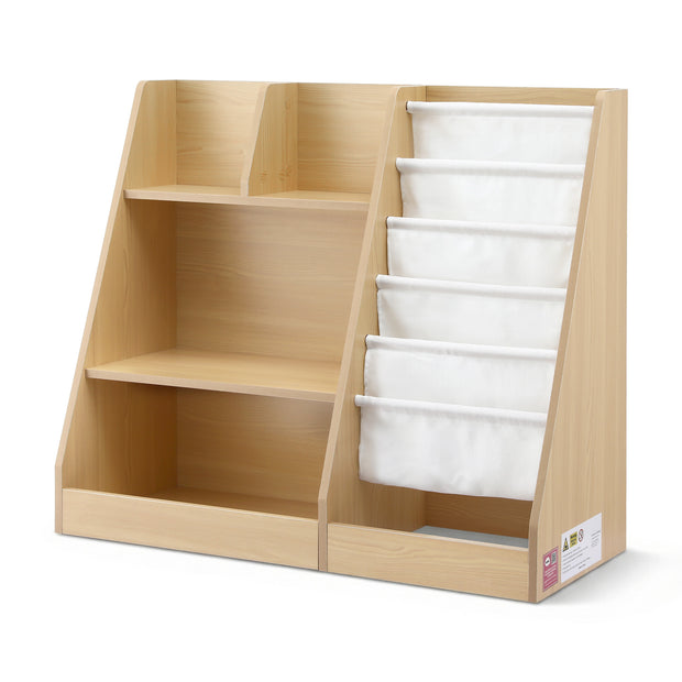 Keezi Kids Bookshelf Wood Bookcase Children Storage Rack Display Shelves Holder