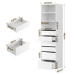 Artiss 2x Chest of 6 Drawers Tallboy Cabinet Adjustable Shelf White