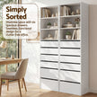 Artiss 2x Chest of 6 Drawers Tallboy Cabinet Adjustable Shelf White