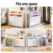 Artiss 2x Buffet Sideboard Cabinet LED Cupboard High-Gloss Storage Pantry ARNO