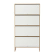 Artiss Narrow Shoe Cabinet Adjustable Shelves Flip-up Door White & Pine