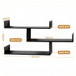 Artiss Floating Wall Shelf 3 Tier Black