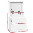 Artiss Bedside Table 2 Drawers Lift-up Storage - COLEY White