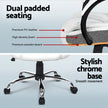 Artiss Computer Desk 120cm Executive Office Chair Set PU Leather High Back White