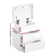 Artiss 2X Bedside Table LED 2 Drawers Lift-up Storage - COLEY White