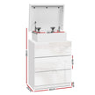 Artiss Bedside Table LED 3 Drawers - COLEY White