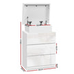 Artiss 2X Bedside Table LED 3 Drawers - COLEY White