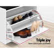 Artiss Shoe Rack Cabinet Bench 15 Pairs White Kyla