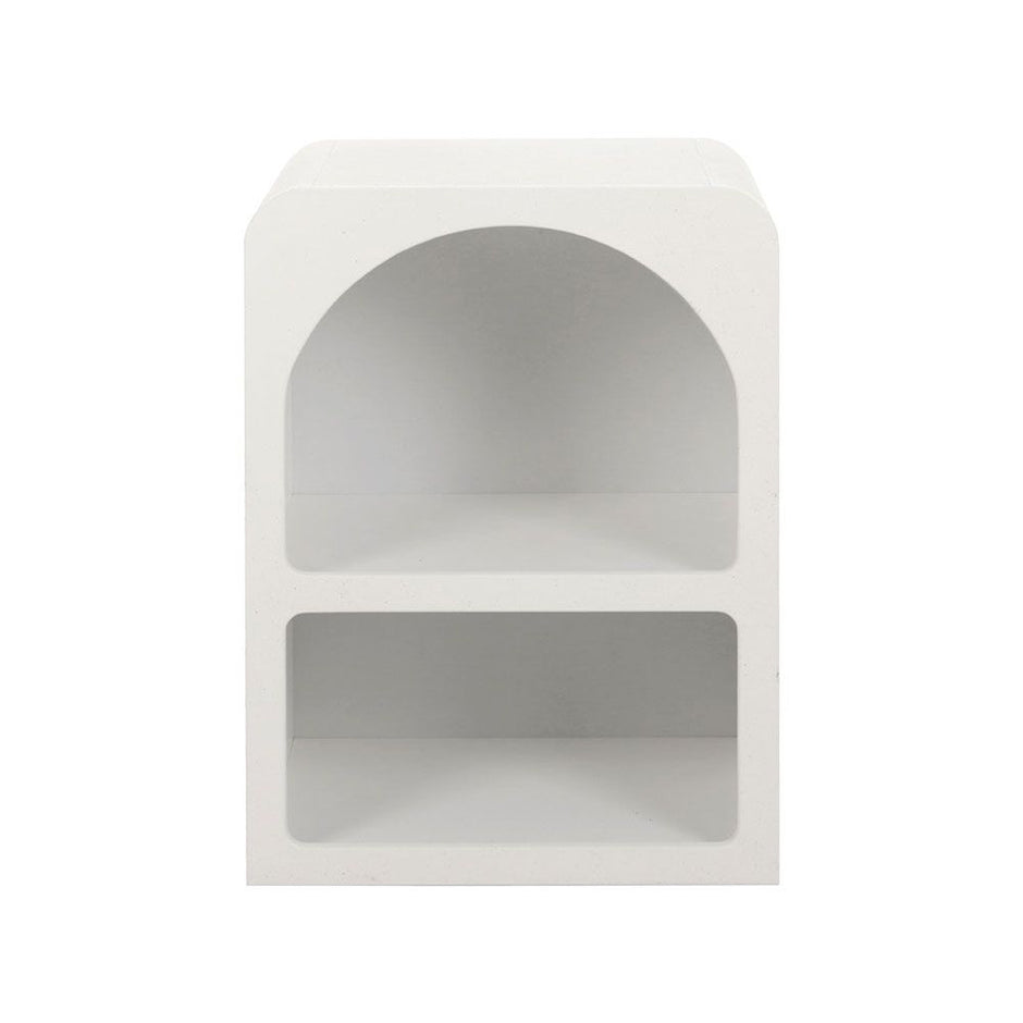 Artiss 2x Bedside Table 2 Shelves - ARCHED White