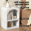 Artiss 2x Bedside Table 2 Shelves - ARCHED White