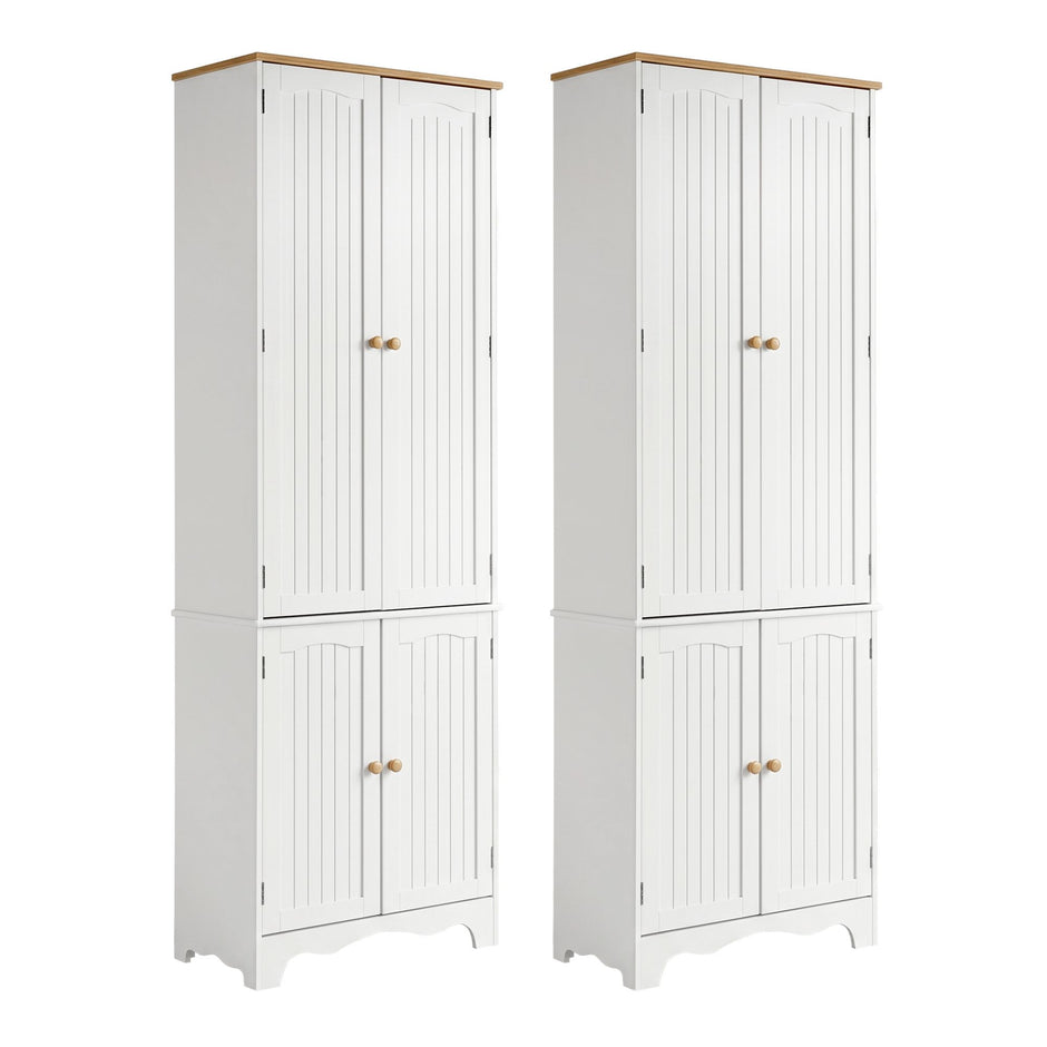 Artiss 2x Buffet Sideboard Pantry Cabinet Cupboard 6-Tiers Storage Shelves BERNE