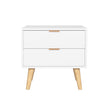 Artiss Bedside Table 2 Drawers - White