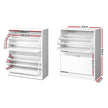 Artiss 2x Shoe Cabinet Storage Organiser 2 Flip Drawer White