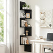 Artiss Wall Shelf Bookshelf Corner Floating 5-Tier Black