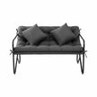 Gardeon Garden Bench 2 Seater Outdoor Bench Metal with Cushion 118cm Black