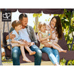 Gardeon Outdoor Swing Chair Garden Chair Bench Furniture Canopy 3 Seater Brown