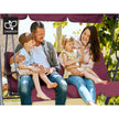 Gardeon Outdoor Swing Chair Garden Bench Furniture Canopy 3 Seater Wine Red