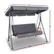 Gardeon Outdoor Swing Chair Garden Chair Bench Furniture Canopy 3 Seater Grey