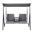 Gardeon Outdoor Swing Chair Garden Chair Canopy Cup Holder 2 Seater Grey