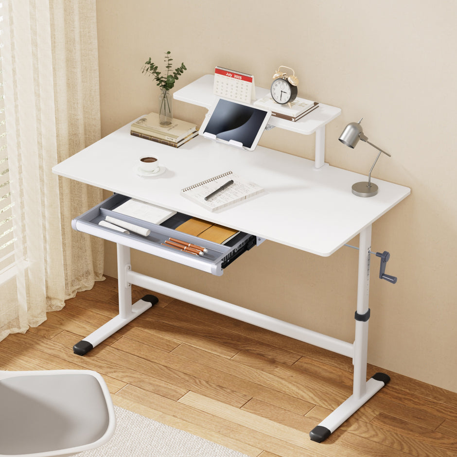 Artiss Standing Desk Height Adjustable Workstation Computer Desks Study 120CM White