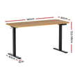 Artiss Electric Standing Desk 140cm Adjustable Height Motorised Home Office Desk Oak Black