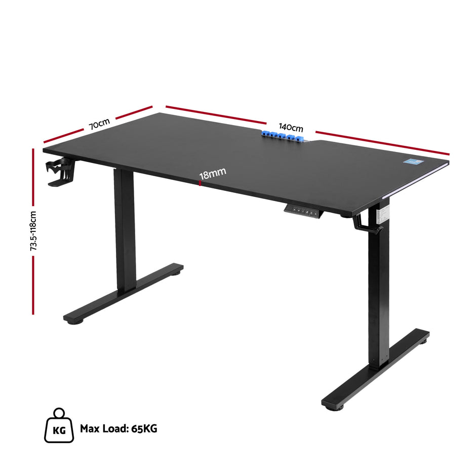 Artiss Electric Standing Desk Height Adjustable Gaming Desk Home Office 140cm
