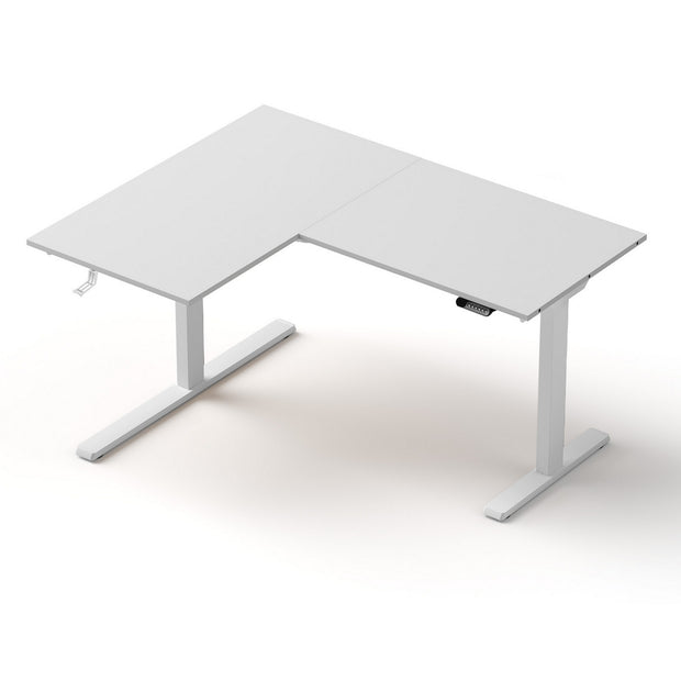 Artiss L-Shape Standing Desk Sit Stand Up Height Adjustable Electric Motorised White