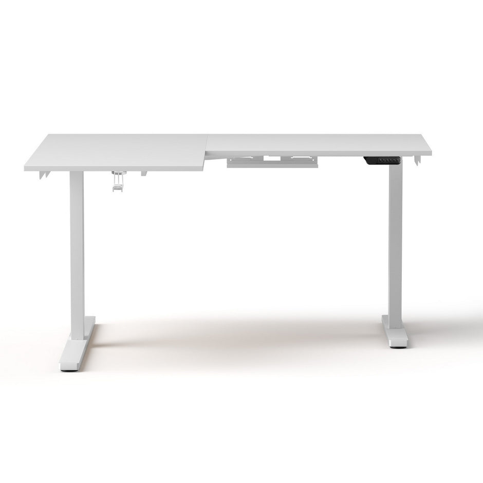 Artiss L-Shape Standing Desk Sit Stand Up Height Adjustable Electric Motorised White