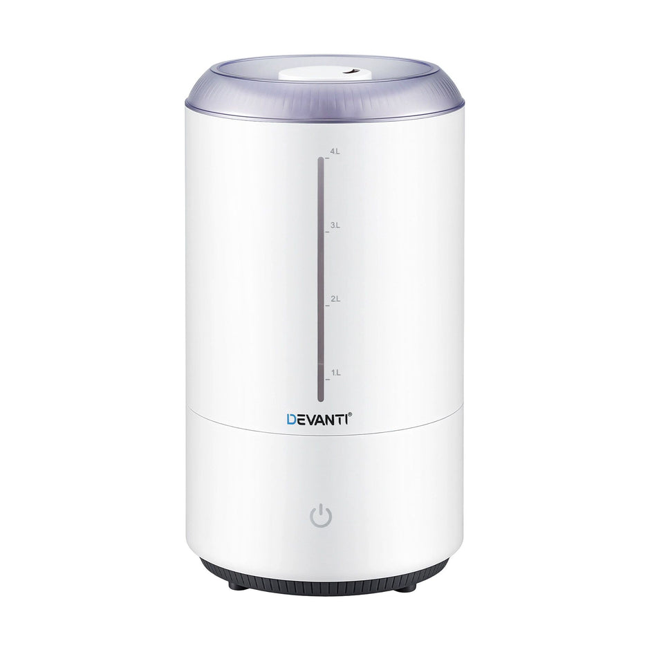 Devanti Ultrasonic Humidifier Aroma Diffuser Top Fill Quiet Bedroom 4L White