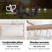 Gardeon Hammock Chair with Steel Stand Armrest Outdoor Hanging Cream
