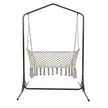 Gardeon Hammock Chair with Stand Macrame Outdoor Garden 2 Seater Cream