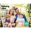 Gardeon Hammock Chair with Stand Macrame Outdoor Garden 2 Seater Cream
