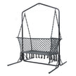 Gardeon Hammock Chair with Stand Macrame Outdoor Garden 2 Seater Grey