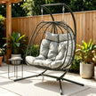 Gardeon Outdoor Swing Chair 2 Seater with Stand Cushion Rattan Patio Furniture