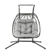 Gardeon Outdoor Swing Chair 2 Seater with Stand Cushion Rattan Patio Furniture