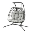 Gardeon Outdoor Swing Chair 2 Seater with Stand Cushion Rattan Patio Furniture
