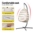 Gardeon Outdoor Egg Swing Chair Wicker Rope Furniture Pod Stand Foldable Yellow