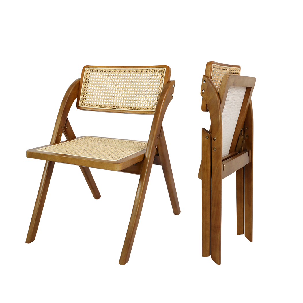 Levede 4X Foldable Rattan Dining Chairs-2006732726866153480