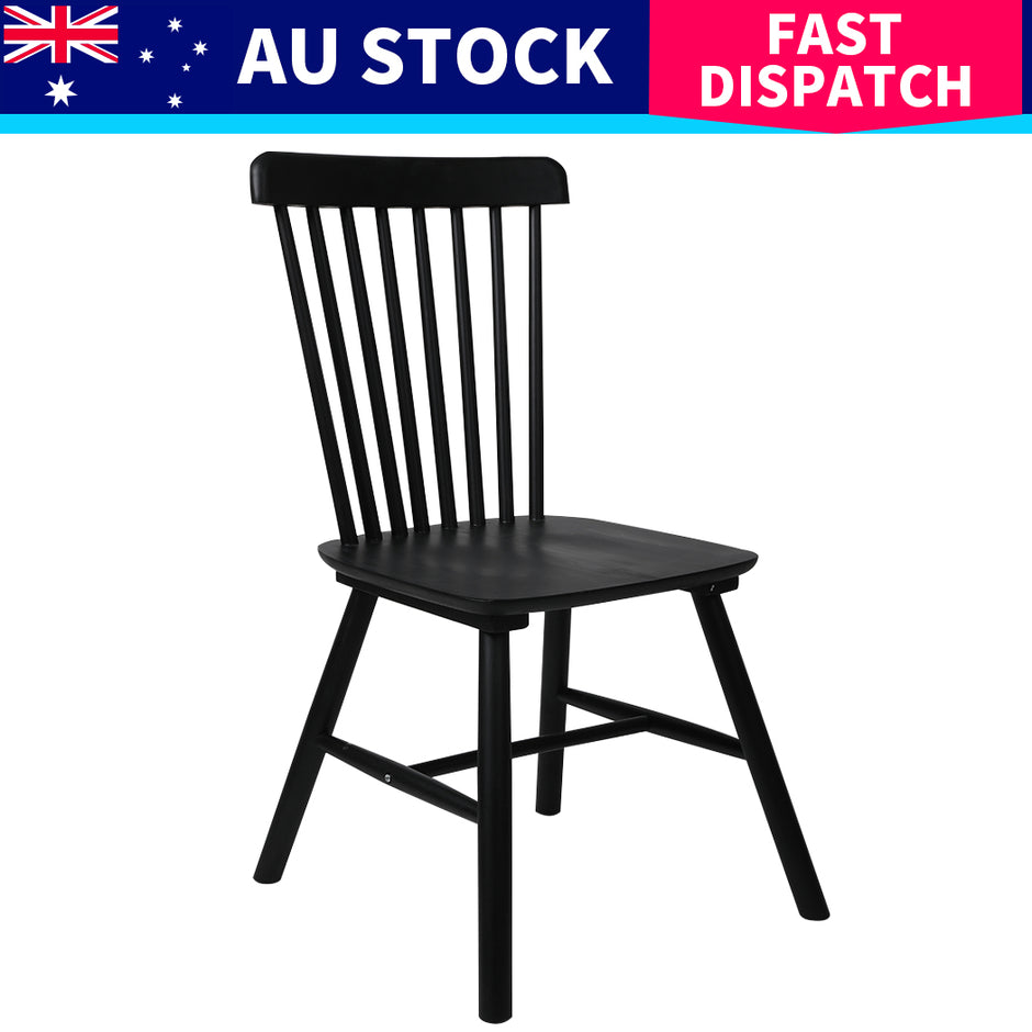 Levede 6x Dining Chairs Kitchen Winsor Black-2006732719299629064